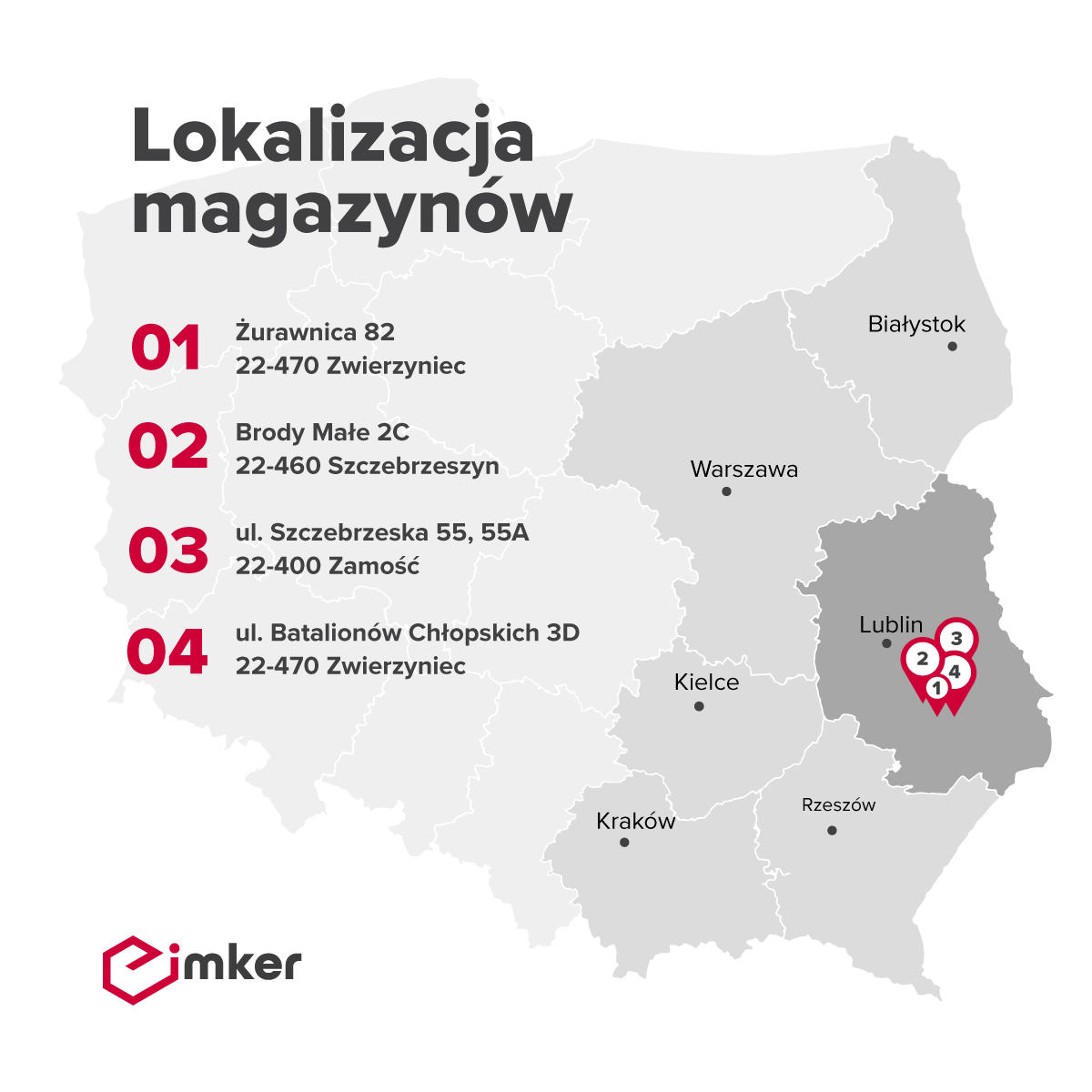 Mapka magazyny imker